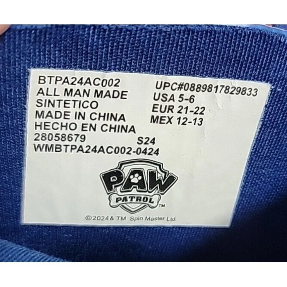 Paw Patrol Toddler Boys Rubber Rain Boots Pull On Blue Red Multi-Size 5/6 NEW‎